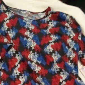 NEW Lularoe Women's Irma Black, Red, White & Blue Top Size Large New With Tags
